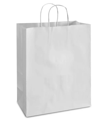 13x7x17 White Virgin Paper Handle Bags